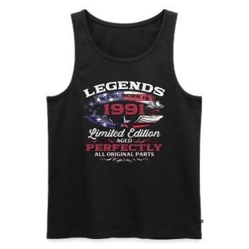 34th Birthday Legends Vintage 1991 - Men's Premium Organic Tank Top - black - Front - Michal (187cm)
