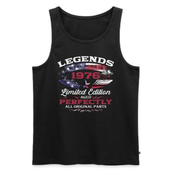 50th Birthday Man Legend Vintage 1976 - Men's Premium Organic Tank Top - black - Front - Michal (187cm)