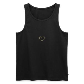 Coeur (contour, 1c) - Débardeur bio Premium Homme - noir - Devant - AI Model Male 178 light (178cm)