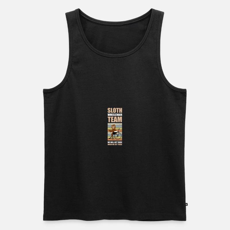 Faultier Rollstuhl Behindert Behinderung Geschenk - Männer Premium Bio Tank Top - Schwarz