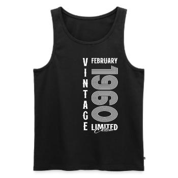 65th Birthday Gift Husband Original February 1960 - Men's Premium Organic Tank Top - black - Front - Michal (187cm)