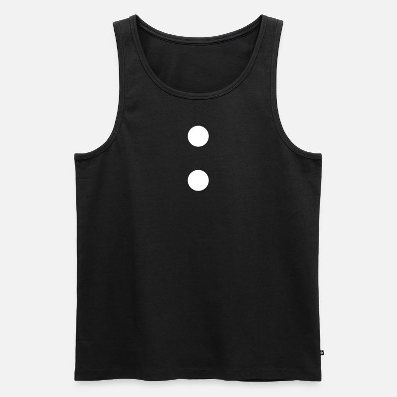 Doppelpunkt / Kreis - Männer Premium Bio Tank Top - Schwarz