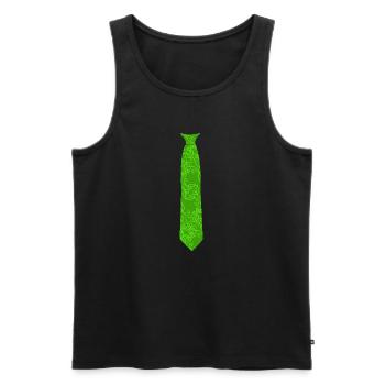 Krawatte_Muster_Grün Fake Tie - Men's Premium Organic Tank Top - black - Front - AI Model Male 178 light (178cm)