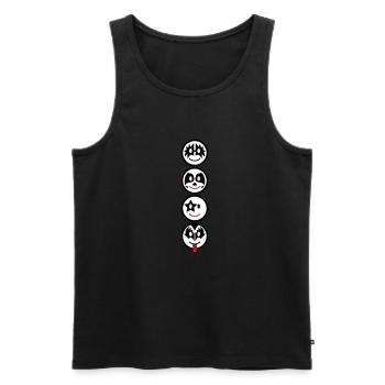 Smiley Kiss Icons (vertikal) 3c - Débardeur bio Premium Homme - noir - Devant - AI Model Male 178 light (178cm)