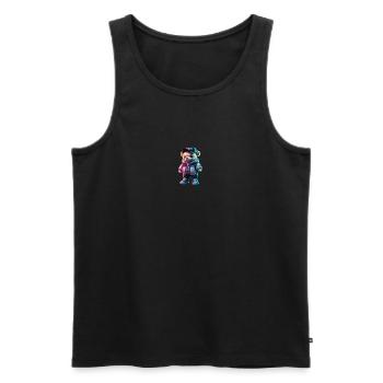Teddy - Männer Premium Bio Tank Top - Schwarz - Vorne - Michal (187cm)