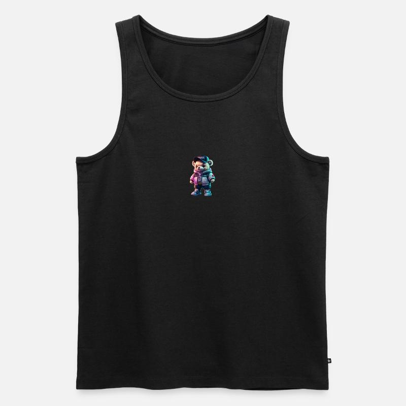 Teddy - Männer Premium Bio Tank Top - Schwarz