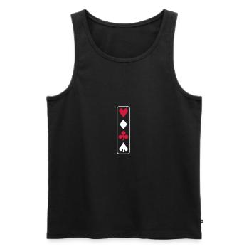 poker vertical - Débardeur bio Premium Homme - noir - Devant - Michal (187cm)