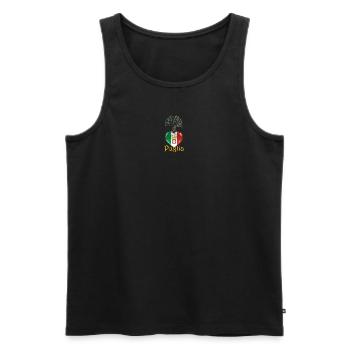 Cœur de racines des Pouilles - Débardeur bio Premium Homme - noir - Devant - AI Model Male 178 light (178cm)