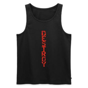 Zerstöre in Rot - Männer Premium Bio Tank Top - Schwarz - Vorne - Michal (187cm)