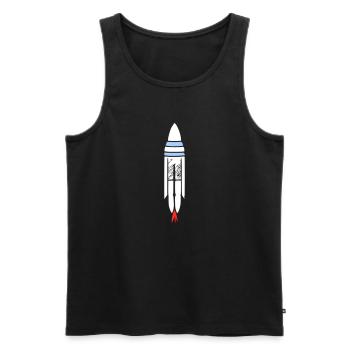 Vecteur de vol spatial spatial de fusée spatiale - Débardeur bio Premium Homme - noir - Devant - AI Model Male 178 light (178cm)