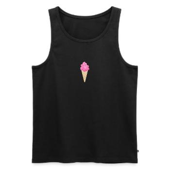 Cream Pink Waffle Cream Fan Snacking Summer Fan - Men's Premium Organic Tank Top - black - Front - AI Model Male 178 light (178cm)