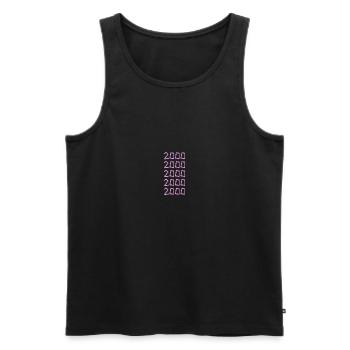 2000 - Men's Premium Organic Tank Top - black - Front - AI Model Male 178 light (178cm)