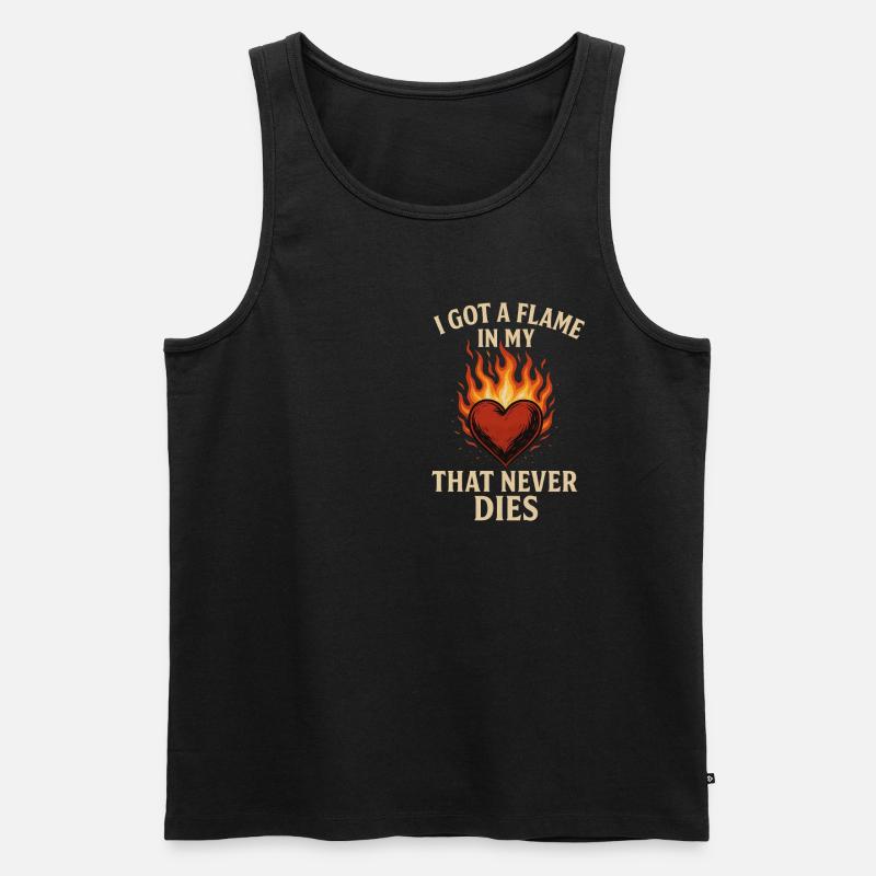 Flame - Männer Premium Bio Tank Top - Schwarz
