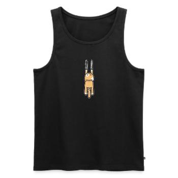 Scratching cat - Men's Premium Organic Tank Top - black - Front - AI Model Male 178 light (178cm)