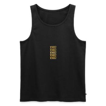 Lover 1982 - Men's Premium Organic Tank Top - black - Front - AI Model Male 178 light (178cm)