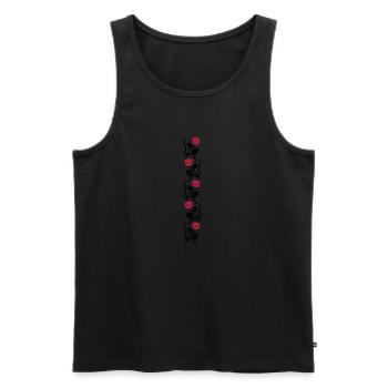 roses II - Débardeur bio Premium Homme - noir - Devant - AI Model Male 178 light (178cm)
