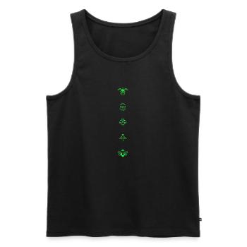novavarion space sci fi stars galaxy moon planets - Men's Premium Organic Tank Top - black - Front - AI Model Male 178 light (178cm)