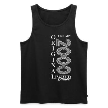 25ème Anniversaire Original Février Millésime 2000 - Débardeur bio Premium Homme - noir - Devant - Michal (187cm)