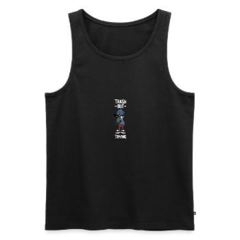 Waschbär Racoon Lustig Spruch Geschenk - Männer Premium Bio Tank Top - Schwarz - Vorne - Michal (187cm)