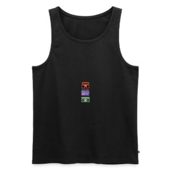 Hip Hop Beat Producer Retro Ghetto Blaster 1990s - Männer Premium Bio Tank Top - Schwarz - Vorne - AI Model Male 178 light (178cm)