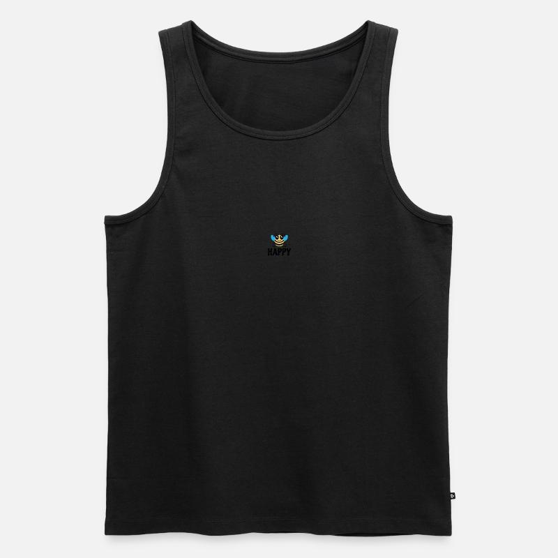 Bee Happy - Männer Premium Bio Tank Top - Schwarz
