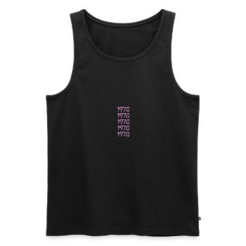 Born in 1970 - Men's Premium Organic Tank Top - black - Front - Michal (187cm)