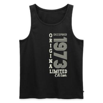 Original December 1973 49th birthday gift - Men's Premium Organic Tank Top - black - Front - Michal (187cm)