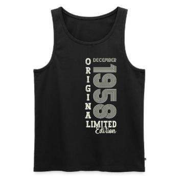 Original December 1958 64th birthday gift - Men's Premium Organic Tank Top - black - Front - Michal (187cm)