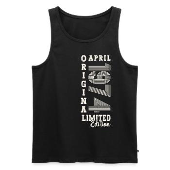 49th birthday man April Born 1974 Original - Men's Premium Organic Tank Top - black - Front - Michal (187cm)