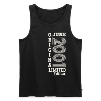 22nd Birthday Man June Vintage 2001 Original - Men's Premium Organic Tank Top - black - Front - Michal (187cm)