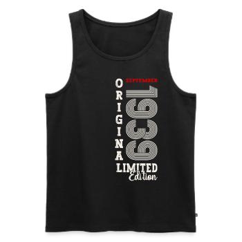 85th Birthday Legend September 1939 Born 39 - Men's Premium Organic Tank Top - black - Front - AI Model Male 178 light (178cm)