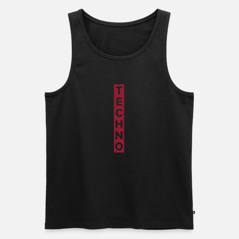 Techno Slogan - Männer Premium Bio Tank Top - Schwarz