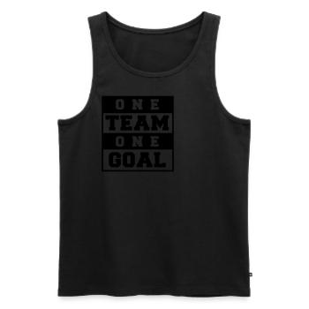 Team Work Goal Sport Team Goal Gift Idea - Men's Premium Organic Tank Top - black - Front - AI Model Male 178 light (178cm)