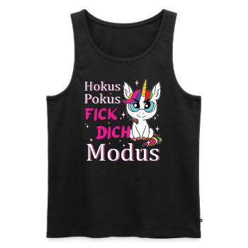 Hokus Pokus Fick Dich Modus Einhorn - Männer Premium Bio Tank Top - Schwarz - Vorne - Michal (187cm)
