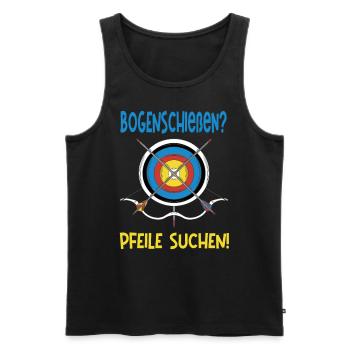 Bogenschießen? Pfeile suchen! Design für schützen - Männer Premium Bio Tank Top - Schwarz - Vorne - Michal (187cm)