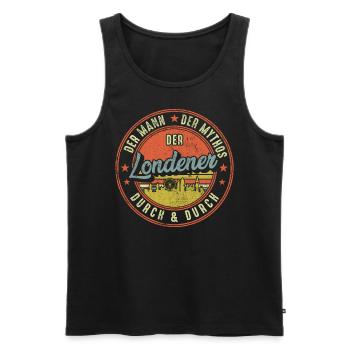 London Retro Geschenk - Männer Premium Bio Tank Top - Schwarz - Vorne - Michal (187cm)