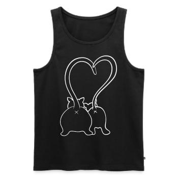 Les chats aiment nouveau blanc - Débardeur bio Premium Homme - noir - Devant - AI Model Male 178 light (178cm)