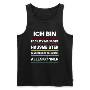 Ich bin alles könner und Hausmeister Design - Männer Premium Bio Tank Top - Schwarz - Vorne - Michal (187cm)