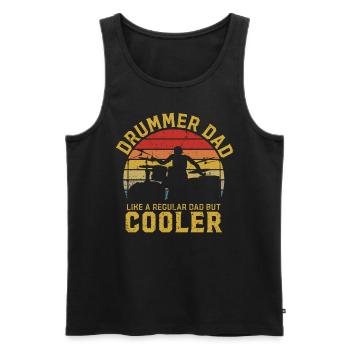 Schlagzeuger Papa - Männer Premium Bio Tank Top - Schwarz - Vorne - Michal (187cm)