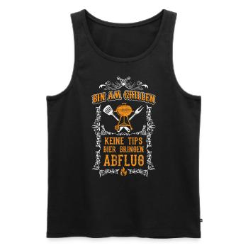 Grillmeister Grillen Grill Spruch Sprüche Geschenk - Männer Premium Bio Tank Top - Schwarz - Vorne - Michal (187cm)