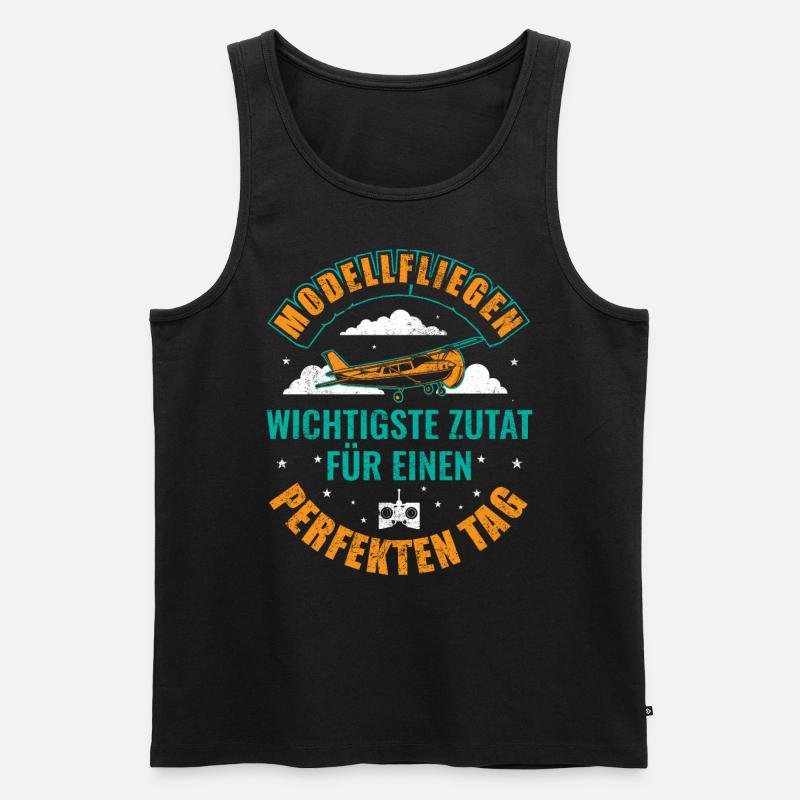 Modellfliegen - Männer Premium Bio Tank Top - Schwarz