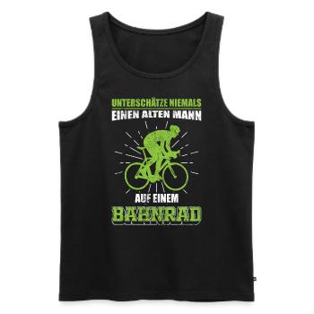 Bahnrad Rennrad Sport lustige Männer Sprüche - Männer Premium Bio Tank Top - Schwarz - Vorne - Michal (187cm)