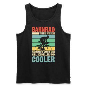 Bahnrad Vater Papa Vatertag Geschenk - Männer Premium Bio Tank Top - Schwarz - Vorne - Michal (187cm)