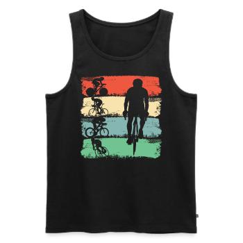 Bahnrad Rennsport Radsport Retro Geschenk - Männer Premium Bio Tank Top - Schwarz - Vorne - Michal (187cm)