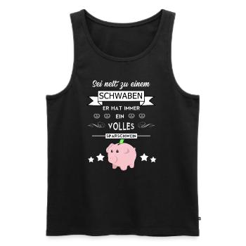 Sei nett zu einem Schwaben - Männer Premium Bio Tank Top - Schwarz - Vorne - AI Model Male 178 light (178cm)