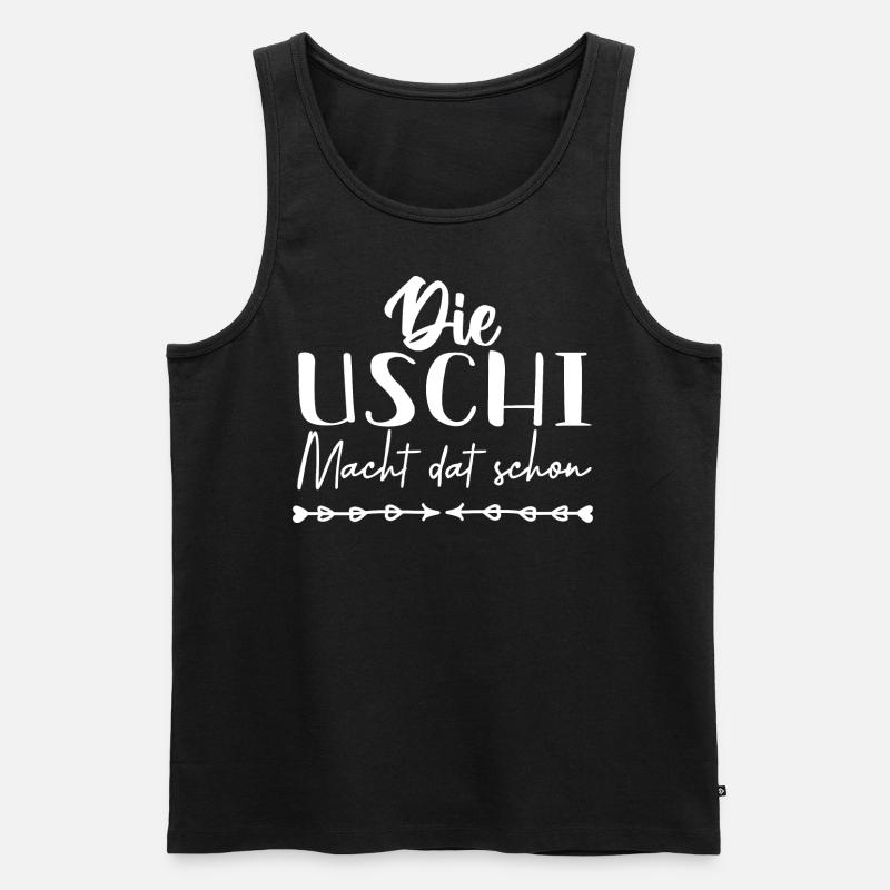 uschi - Männer Premium Bio Tank Top - Schwarz