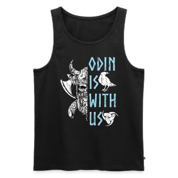 Wikinger nordische Mythologie - Odin ist mit uns - Männer Premium Bio Tank Top - Schwarz - Vorne - Michal (187cm)
