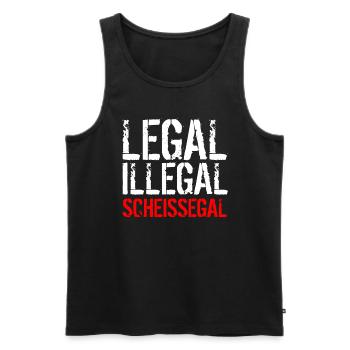 Legal Illegal Scheissegal - Egal - Männer Premium Bio Tank Top - Schwarz - Vorne - Michal (187cm)