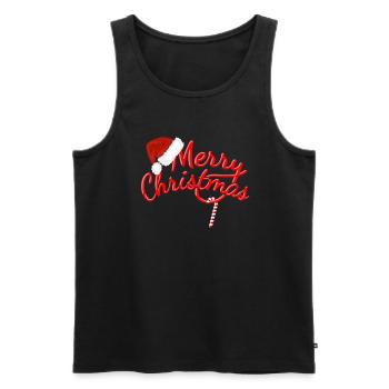 MERRY CHRISTMAS - Merry Christmas - Candy Cane - Men's Premium Organic Tank Top - black - Front - AI Model Male 178 light (178cm)