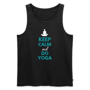 Keep Calm And Do Yoga - Yoga Love - Men's Premium Organic Tank Top - black - Front - AI Model Male 178 light (178cm)